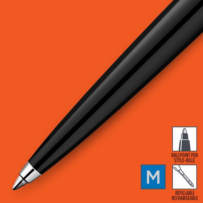 Ручка шариковая Parker Jotter Plastic K60, CT, M, 1.0 мм, корпус пластик/ нержавеющая сталь, чёрный, синие чернила Ручка шариковая Parker Jotter Plastic K60, CT, M, 1.0 мм, корпус пластик/ нержавеющая сталь, чёрный, синие чернила