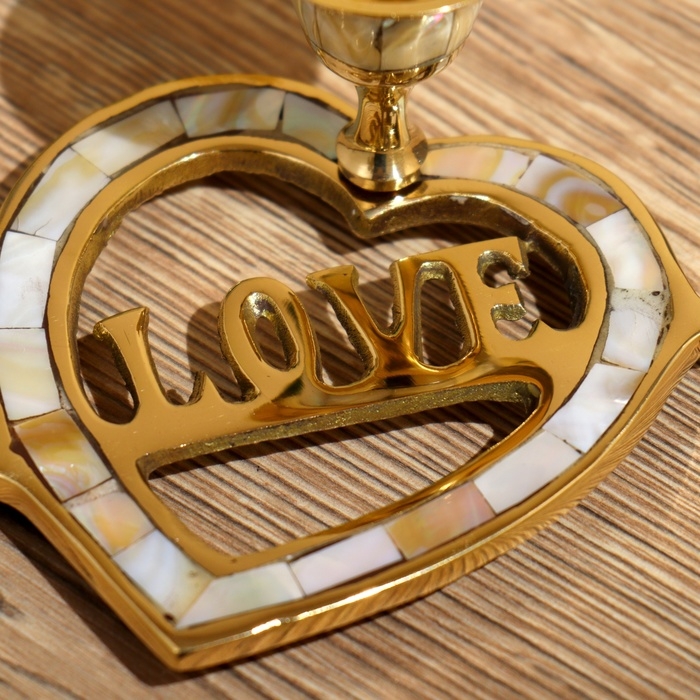 Подсвечник Подсвечник "Любовь" 13х13х6 см, латунь