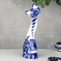 Сувенир &laquo;Кошка Кегля&raquo;, 21,5 см, гжель