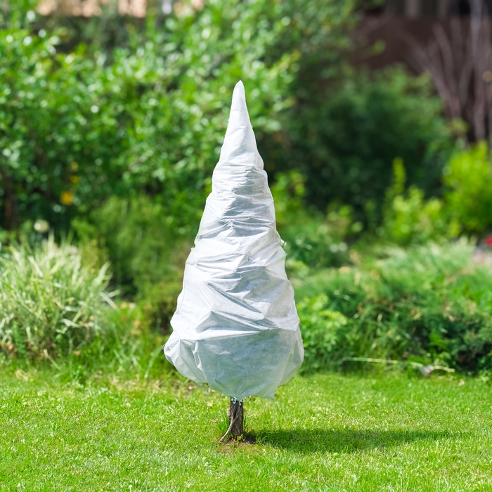 Чехол для растений, конус на завязках, 160 &times; 120 см, спанбонд с УФ-стабилизатором, плотность 60 г/м&sup2;, МИКС