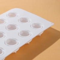 Форма для муссовых десертов и выпечки Доляна &laquo;Бабл&raquo;, 29&times;18&times;3 см, 12 ячеек (5&times;4,5 см), цвет белый