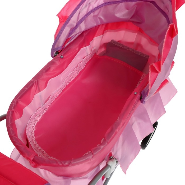 Коляска кукольная №11, цвет розовый с сиреневым Коляска кукольная №11, цвет розовый с сиреневым