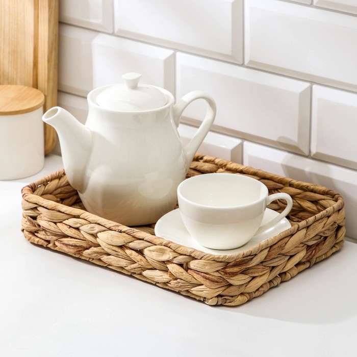 Корзинка для подачи Доляна &laquo;Камыш&raquo;, 28&times;20&times;5 см, из соломы