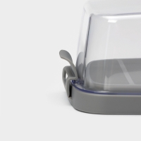 Маслёнка пластиковая «Летиция», 16.5×10 см, цвет пыльно-серый Маслёнка пластиковая «Летиция», 16.5×10 см, цвет пыльно-серый