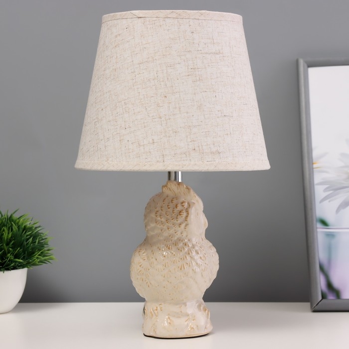 Настольная лампа "Филин" Е14 40Вт бежевый 20х20х33см