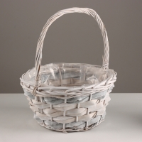 Набор корзин из 3 шт, D31x17xH38см, белый, ива Набор корзин из 3 шт, D31x17xH38см, белый, ива