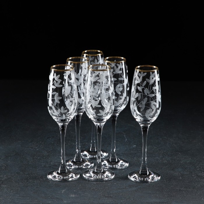 Набор бокалов &laquo;Весна&raquo;, стеклянный, 210 мл, 6 шт