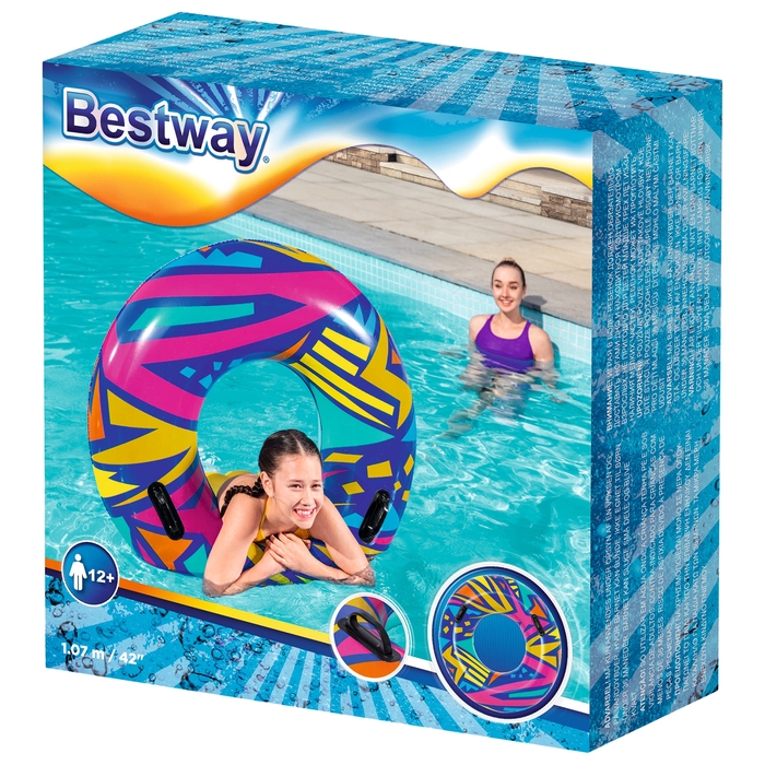 Круг для плавания &laquo;Геометрия&raquo;, d=107 см, цвет МИКС, 36228 Bestway