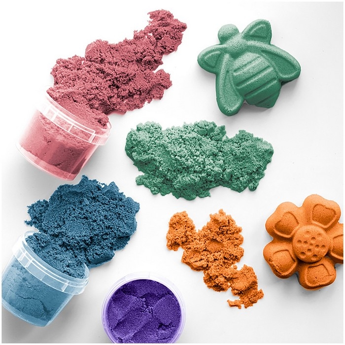 Песок для лепки &laquo;Приключения Енота&raquo;, 6 цветов, 840 г, 2 форм.