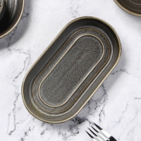 Блюдо фарфоровое овальное Magistro Urban, 260 мл, 18&times;9,8&times;2,5 см, цвет серый