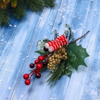 Декор "Зимние грезы" сверток ягоды зелень, 19 см Декор "Зимние грезы" сверток ягоды зелень, 19 см