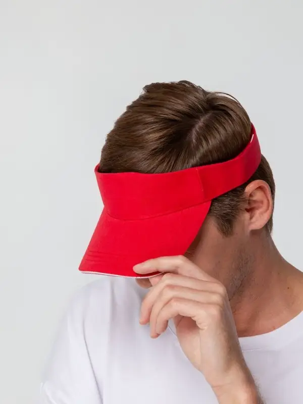 Козырек Active, красный с белым кантом Козырек Active, красный с белым кантом