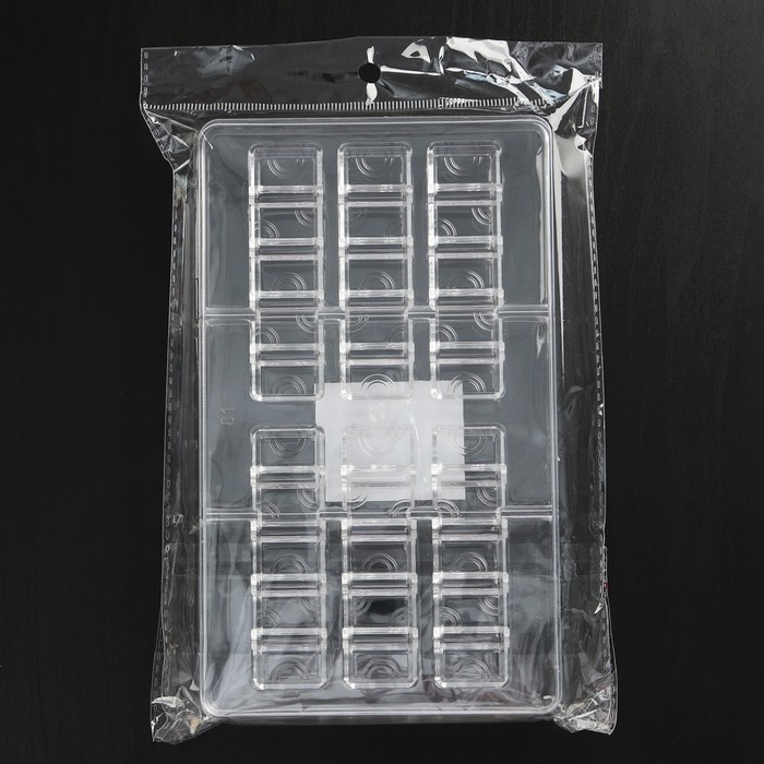 Форма для шоколада &laquo;Киндер&raquo;, 20&times;12&times;2,5 см, 14 ячеек 8,3&times;2,1&times;1,2 см, цвет прозрачный