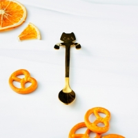 Ложка чайная из нержавеющей стали Magistro &laquo;Котик&raquo;, длина 11,5 см, цвет золотой