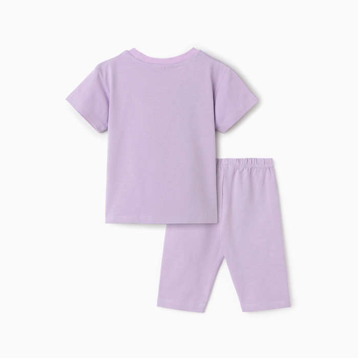 Пижама для девочки (футболка/шорты), цвет сиреневый, рост 116 см
