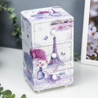 Шкатулка дерево комод "Эйфелева башня и лаванда" 19,5х11х8 см Шкатулка дерево комод "Эйфелева башня и лаванда" 19,5х11х8 см