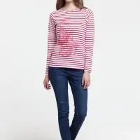 Футболка женская Grand Granat, белая с красным, размер M