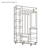 Прихожая Ксения-2 левая, 2050х1200х350, Венге/Дуб молочный