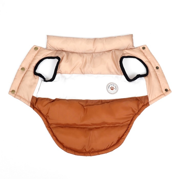 Куртка для собак Куртка для собак "Шоколад", размер M (ДС 33, ОГ 46, ОШ 33), бежево-коричневая