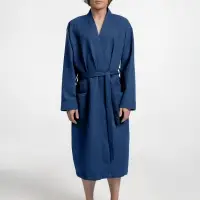 Халат вафельный Kimono, темно-синий, размер M/L