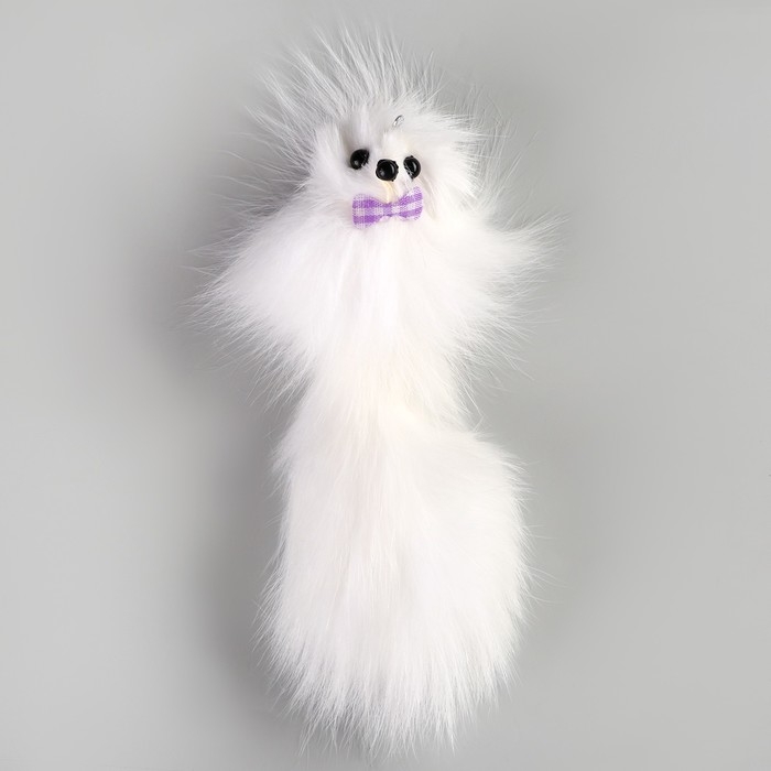 Мышь из натурального меха, до 11 см с хвостом, белая Мышь из натурального меха, до 11 см с хвостом, белая