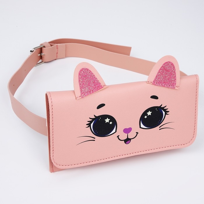 Сумка поясная конверт &laquo;Кошечка&raquo; , 19х11 см