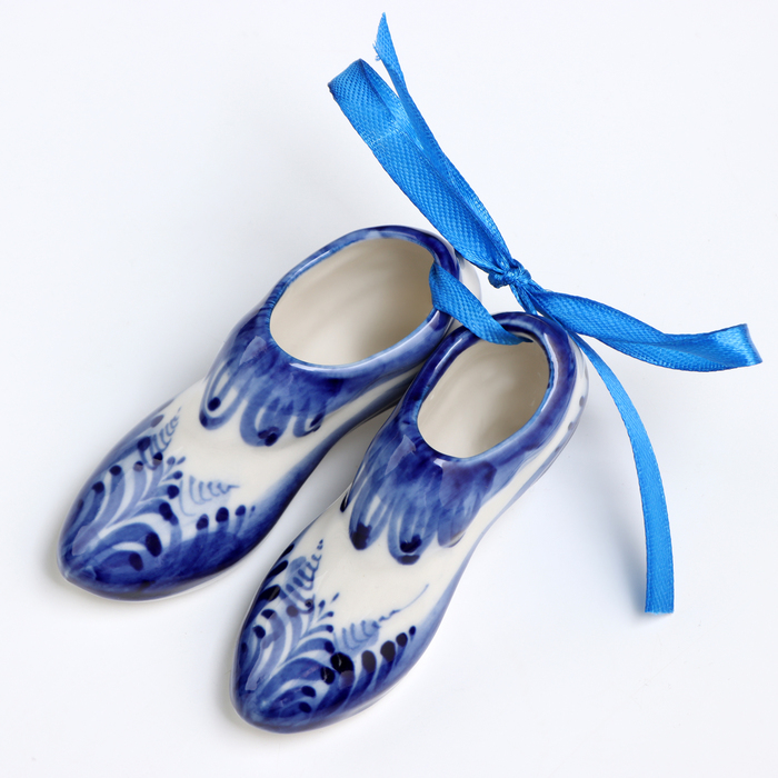 Сувенир "Туфельки", 3 х 7 см, гжель