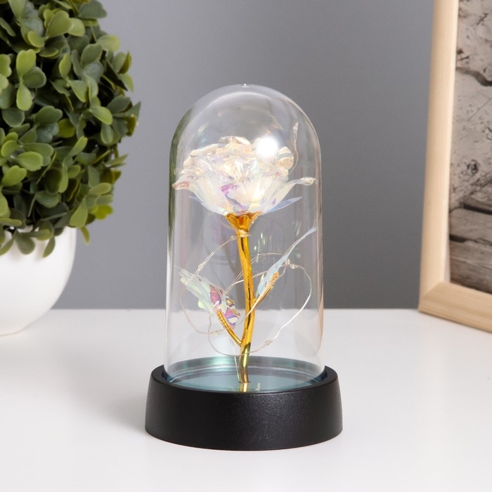 Ночник колба &laquo;Цветок&raquo; LED 3хAG10 белый 8,5х8,5х15,5см