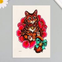 Татуировка на тело цветная "Котик с бубенцом" 26,1х14,6 см Татуировка на тело цветная "Котик с бубенцом" 26,1х14,6 см