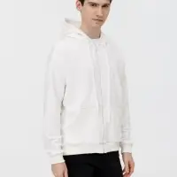 Толстовка унисекс оверсайз на молнии Zippy Terry, белая, размер M/L