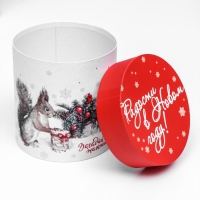 Набор шляпных коробок 5 в 1 &laquo;Зима время чудес&raquo;, 23 х 23 &mdash; 15 х 15 см