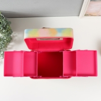 Шкатулка кожзам с зеркалом "Этажи. Рассвет" 27х18х24 см