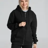 Толстовка на молнии с капюшоном Siverga Heavy 2.0, черная, размер 5XL Толстовка на молнии с капюшоном Siverga Heavy 2.0, черная, размер 5XL