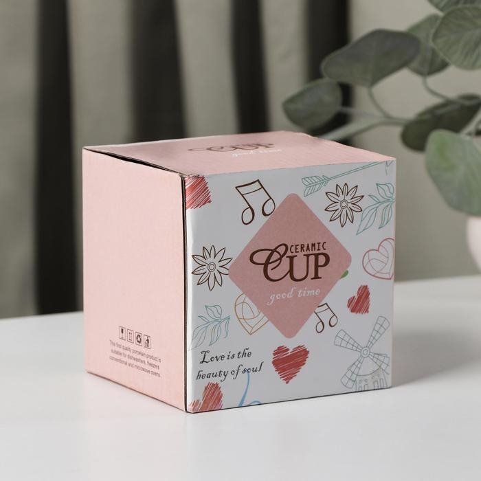 Кружка керамическая с ложкой &laquo;Луи&raquo;, 250 мл, цвет МИКС