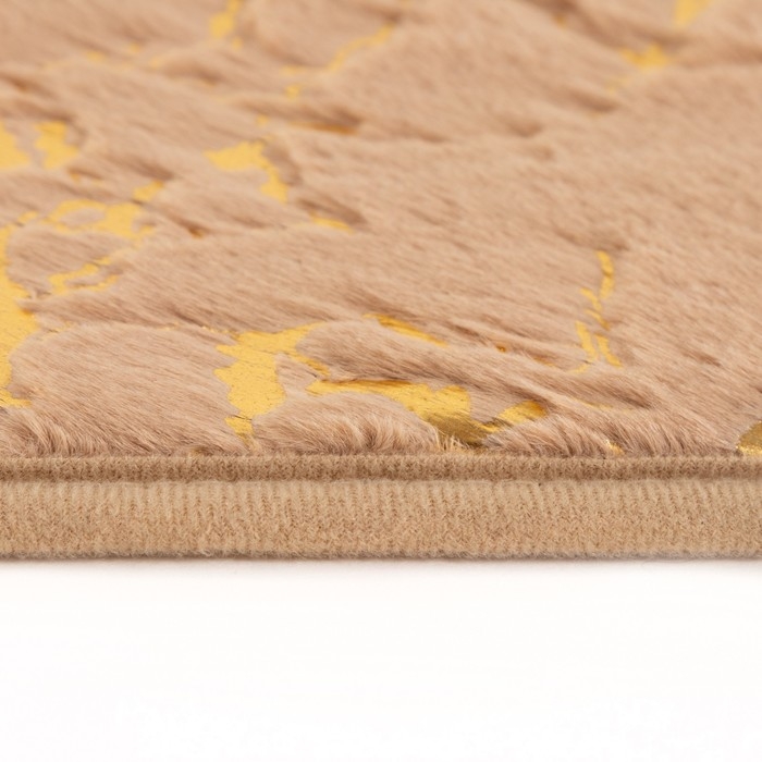 Ковер Этель Ковер Этель "Тиснение" цвет бежевый d 120 см, 500/м2