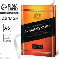 Диплом &laquo;Лучшему сыну&raquo;, А6, 16 х 11,3 см.