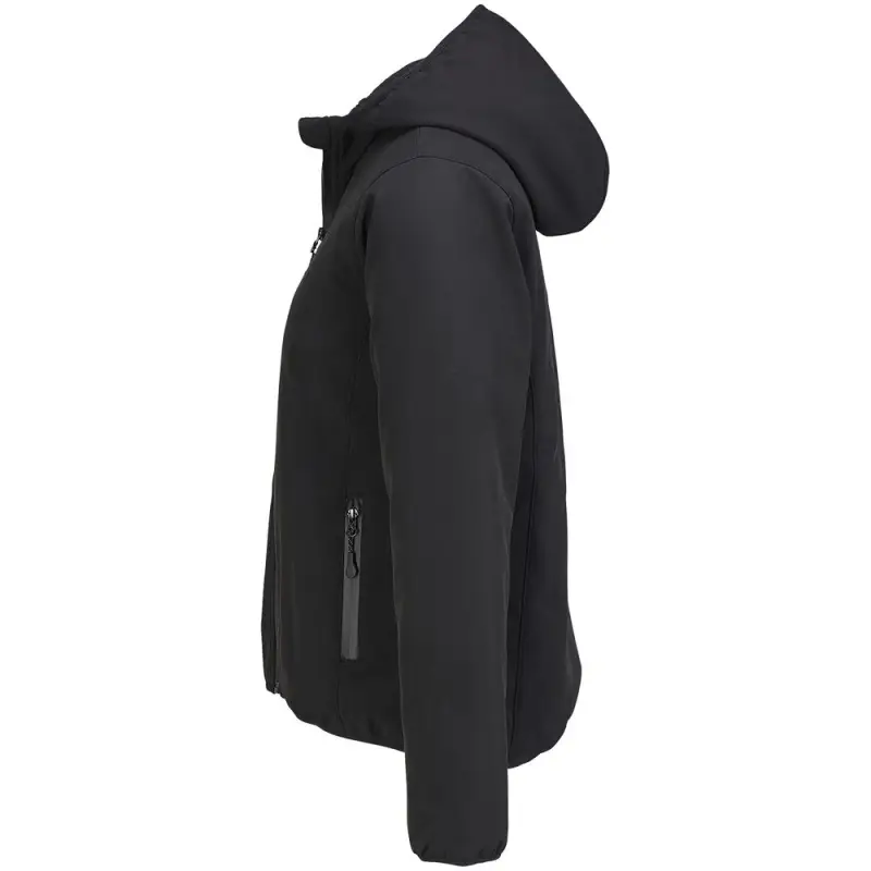 Куртка софтшелл с капюшоном женская Falcon Women, черная, размер S