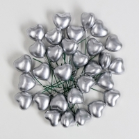 Штекер "Сердечко" серебристое, 3х1,5х2см / набор 30шт