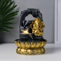 Фонтан настольный от сети, подсветка "Ганеша в скалах с водопадом" 20,5х20,5х27,5 см Фонтан настольный от сети, подсветка "Ганеша в скалах с водопадом" 20,5х20,5х27,5 см