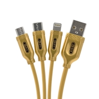 Кабель 3 в 1 BYZ BL-699 , USB - microUSB/Lightning/Type-C, 3.1 А, 1.2 м, золотистый Кабель 3 в 1 BYZ BL-699 , USB - microUSB/Lightning/Type-C, 3.1 А, 1.2 м, золотистый