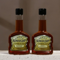Новогодний подарочный набор косметики &laquo;Командир&raquo;, гель для душа и шампунь для волос во флаконах коньяка, 2 х 250 мл, Новый Год