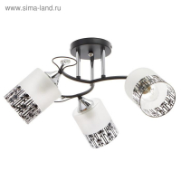 Люстра ГАЛЛОП 890531 3х60Вт Е27 черный/матовый белый с черным рисунком