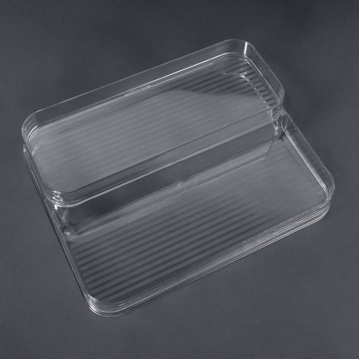 Органайзер для хранения, 2 секции, 26,5 &times; 20,5 &times; 6,6 см, цвет прозрачный