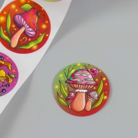 Наклейка бумага "Грибы" d=2,5 см 252 шт в рулоне Наклейка бумага "Грибы" d=2,5 см 252 шт в рулоне