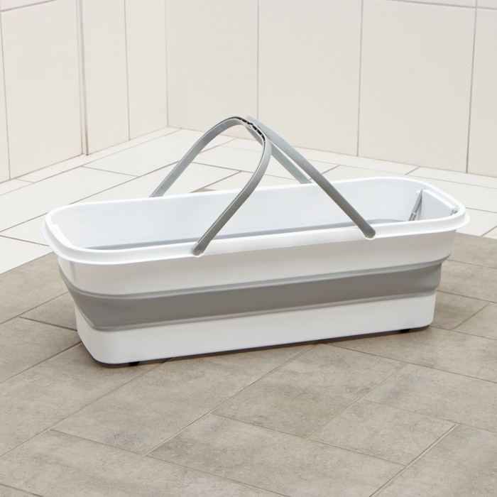 Ведро для уборки складное, 63&times;25&times;20 см (дно 53&times;17 см), цвет серый