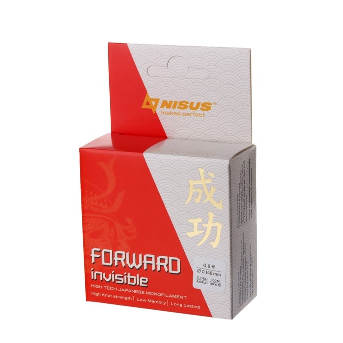 Леска NISUS FORWARD Invisible, диаметр 0.148 мм, тест 2.1 кг, 100 м, прозрачная