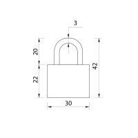 Замок навесной для чемодана, средний, 30х42 мм, розовый Замок навесной для чемодана, средний, 30х42 мм, розовый