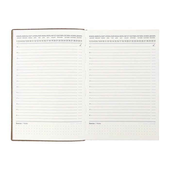 Ежедневник недатир А5 160л ESCALADA, мяг обл, иск кож, тис ф, ляс, кр бл 70г/м2, зелёный