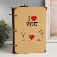 Фотоальбом на кольцах 30 листов "Признание в любви" чёрные листы 26х18 см