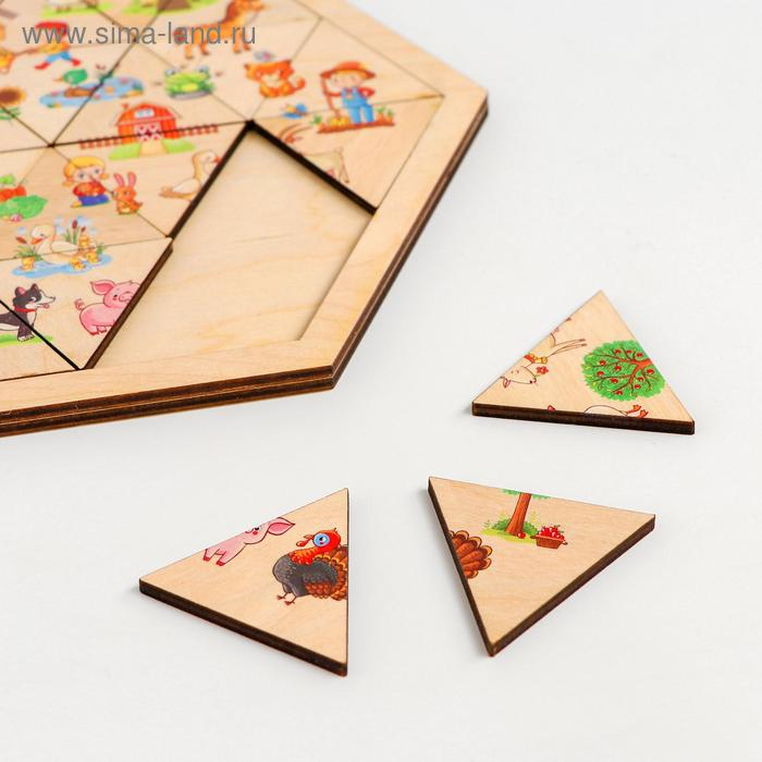 Пазл деревянный «Ферма. Занимательные треугольники» Пазл деревянный «Ферма. Занимательные треугольники»
